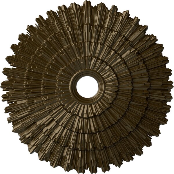 Ekena Millwork Eryn Ceiling Medallion (Fits Canopies up to 4"), Hand-Painted Brass, 24 3/4"OD x 3 1/4"ID x 1 7/8"P CM24ENBRS - main